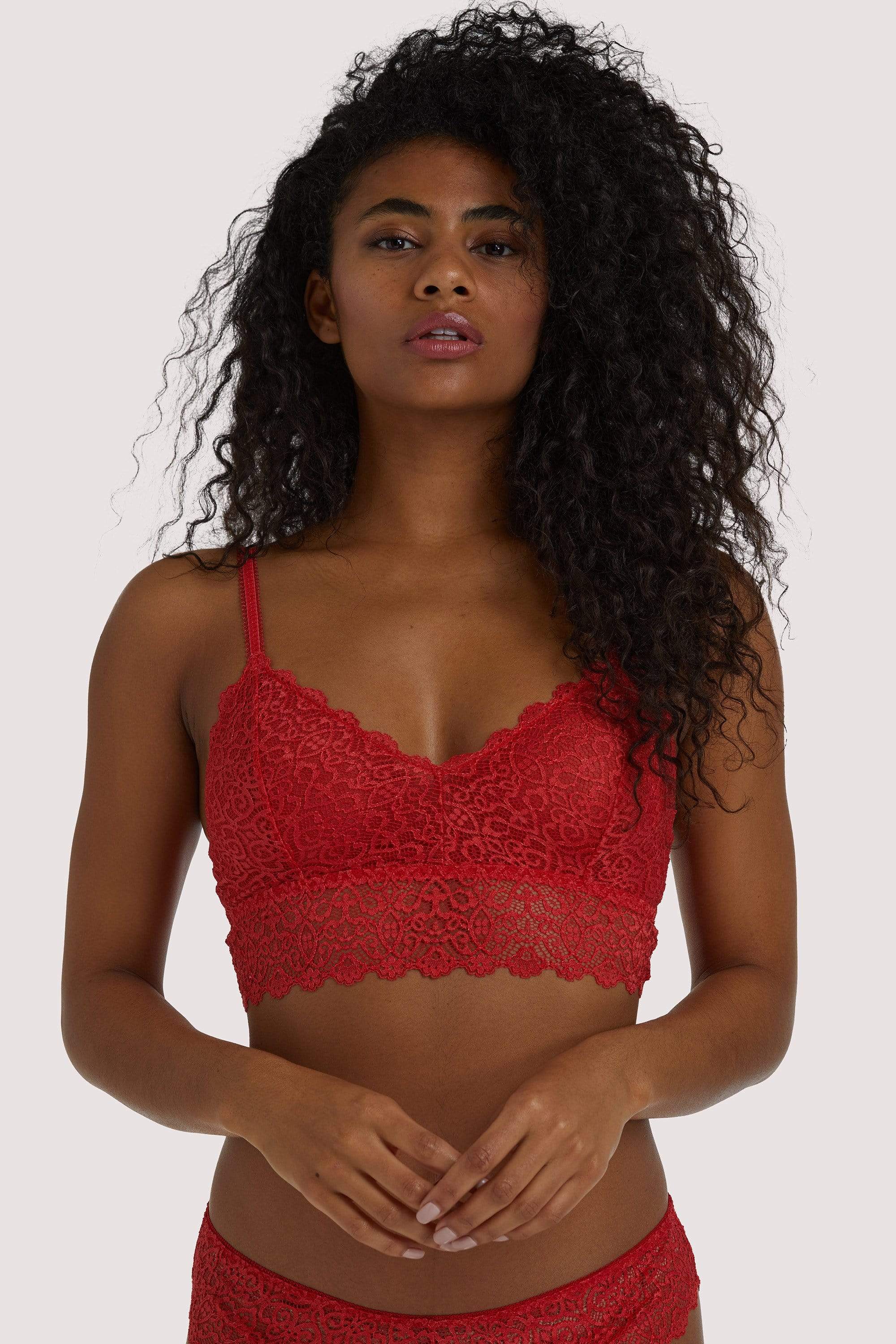 Wolf & Whistle Ariana Red Everyday Lace Bralette UK 10 / US 6