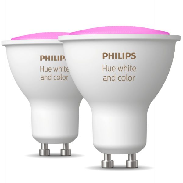 Philips Hue White and Color Ambiance LED-lampe 5,7 W, GU10, 2-pakning
