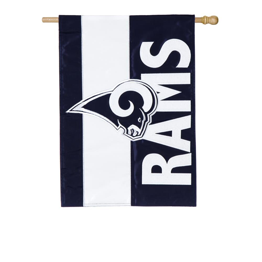 Team Sports America 2.3-ft W x 3.6-ft H Embroidered Los Angeles Rams House Flag in Blue | 15SF3828
