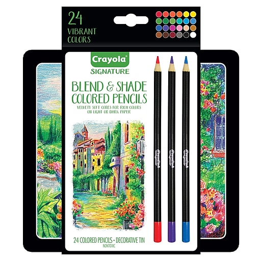 Crayola 24ct Blend & Shade Colored Pencils with Tin