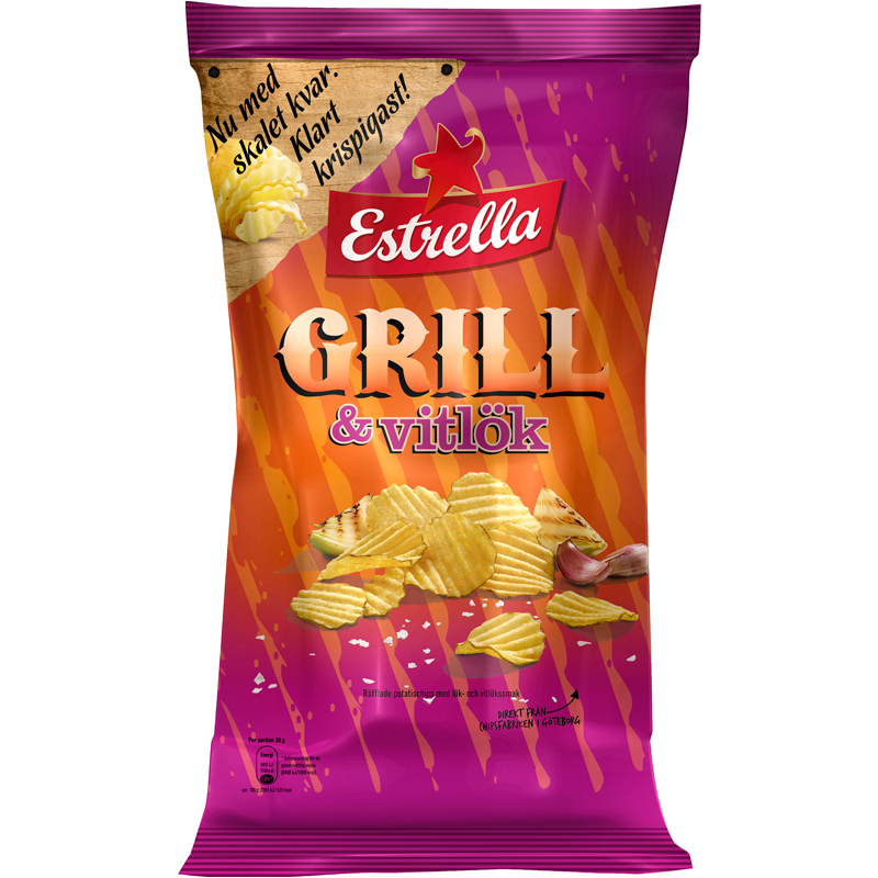 Chips Grill & Vitlök 275g - 35% rabatt
