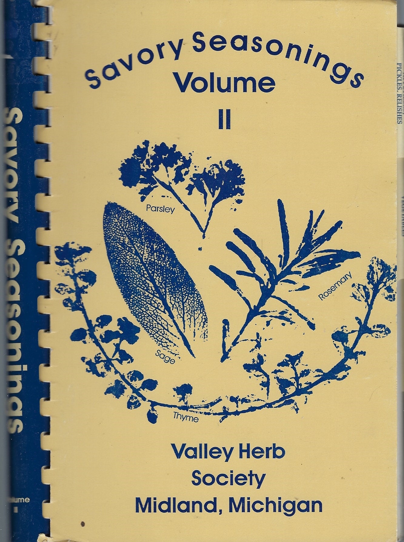 Midland Michigan Vintage 1989 Valley Herb Society Savory Seasonings Volume Ii Cookbook Mi Community Favorite Recipes Collectable Souvenir