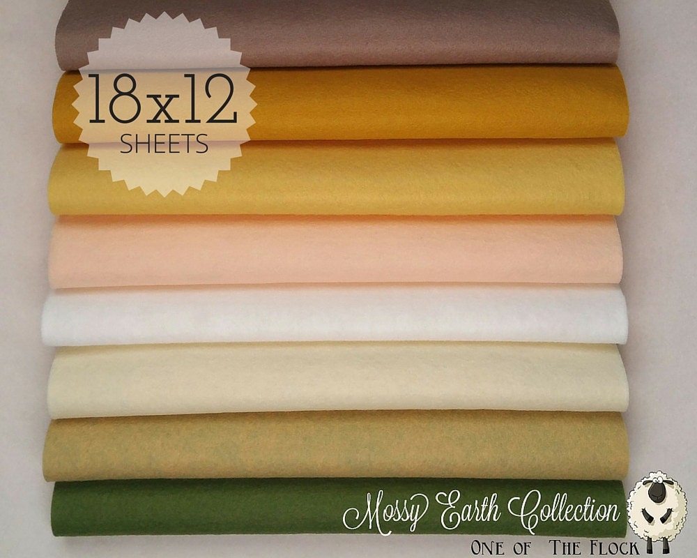 Mossy Earth Felt Collection, Wool Blend Felt, Sheets, Fabric, Fabric Bundles, Collections