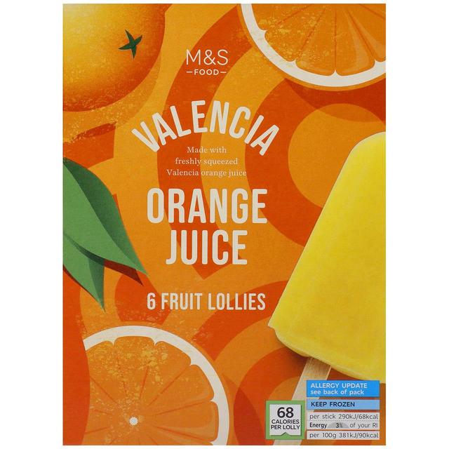 M&S 6 Valencia Orange Juice Lollies
