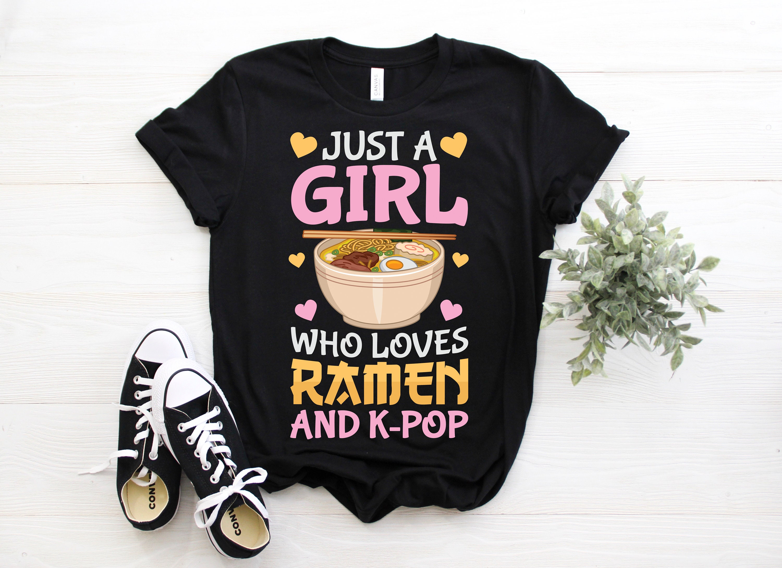 K-Pop Ramen Japanese Noodles Bowl Kpop Heart South Korea Music T-Shirt, Lover Gifts, Kdrama K-Drama, Girls Boys Daughter Granddaughter