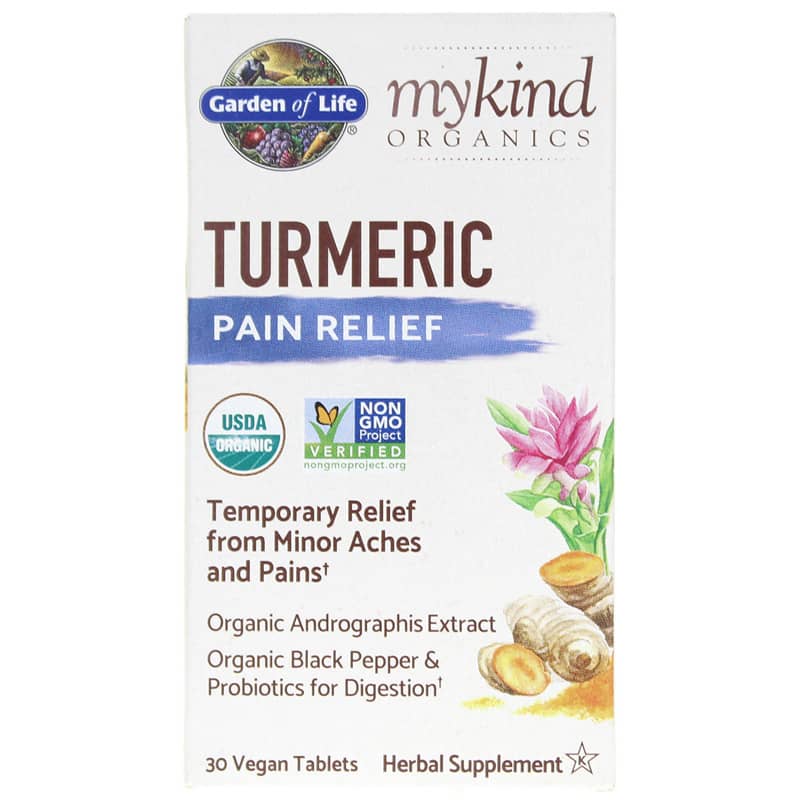 Garden of Life mykind Organics Turmeric Pain Relief 30 Veg Tablets