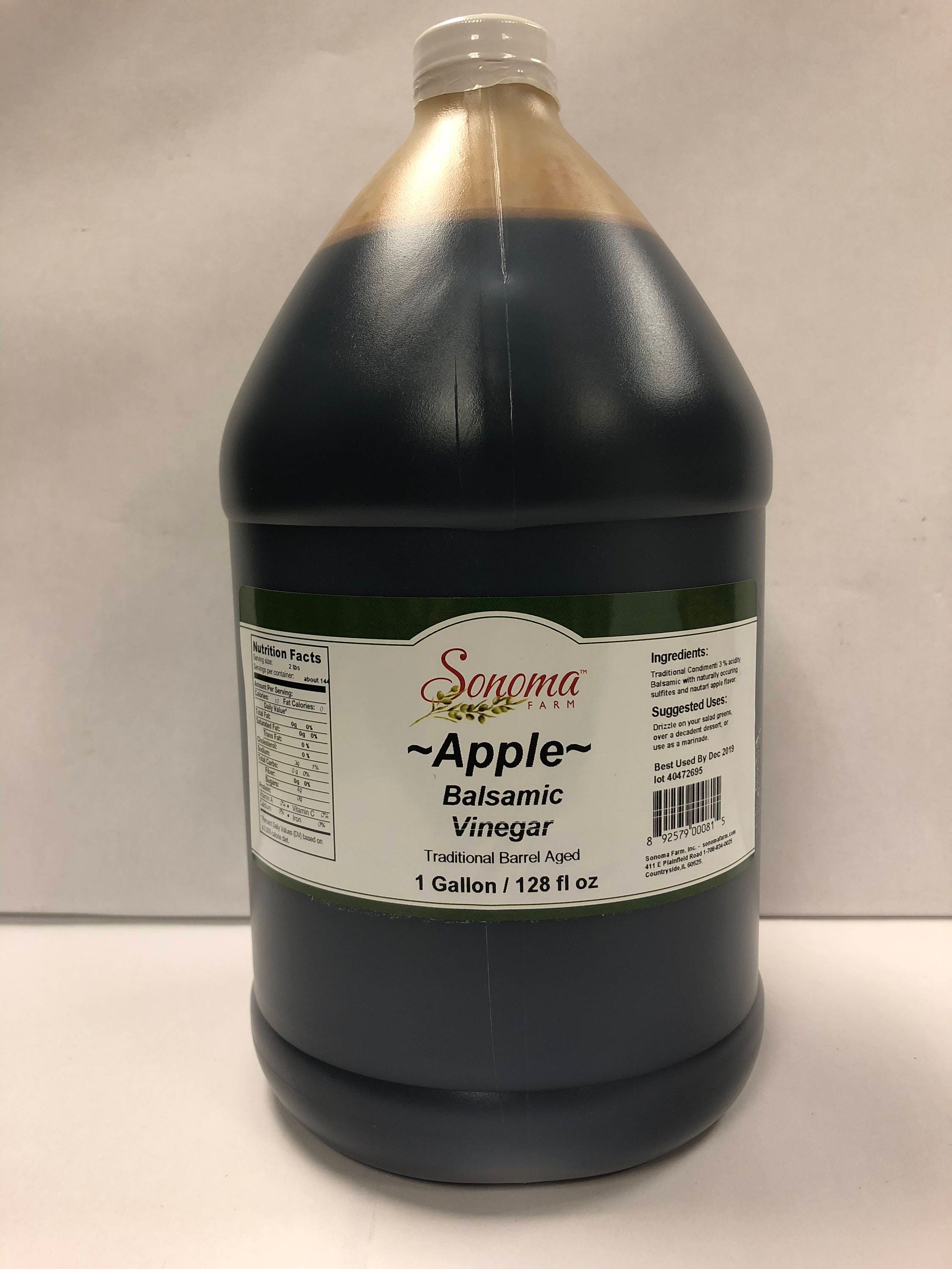 Apple Balsamic Vinegar Traditional Barrel Aged Bulk 1 Gallon -Food Service