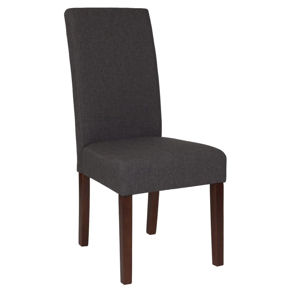 Flash Furniture Greenwich Series Contemporary/Modern Polyester/Polyester Blend Dining Side Chair (Wood Frame) in Gray | 889142259923
