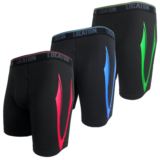 Buy (Challenger 2, L) Mens Location Boxers 3 Pack Sports Longer Leg