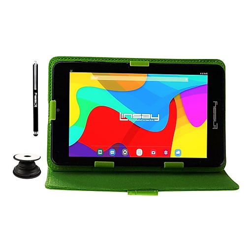 Linsay 7" Tablet, WiFi, 2GB RAM, 32GB, Android, Black/Green (F7UHDCGP)