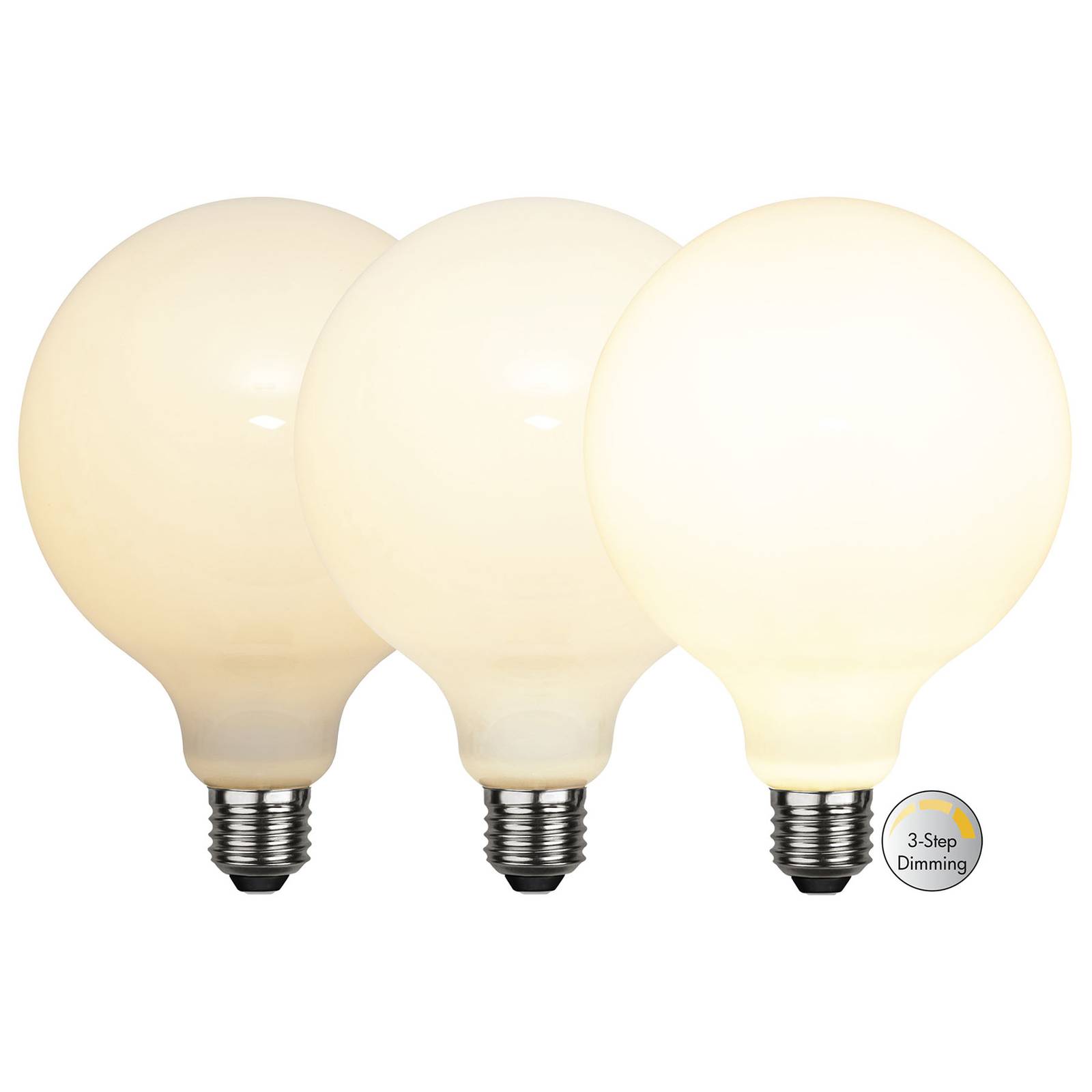 LED-globe-lamppu E27 G125 7,5W 3-step-dim, opal