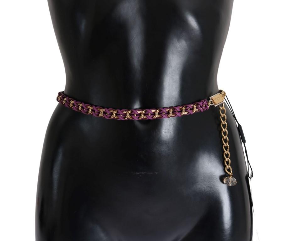 Dolce & Gabbana Women's Leather Crystal Purple BEL10360 - L