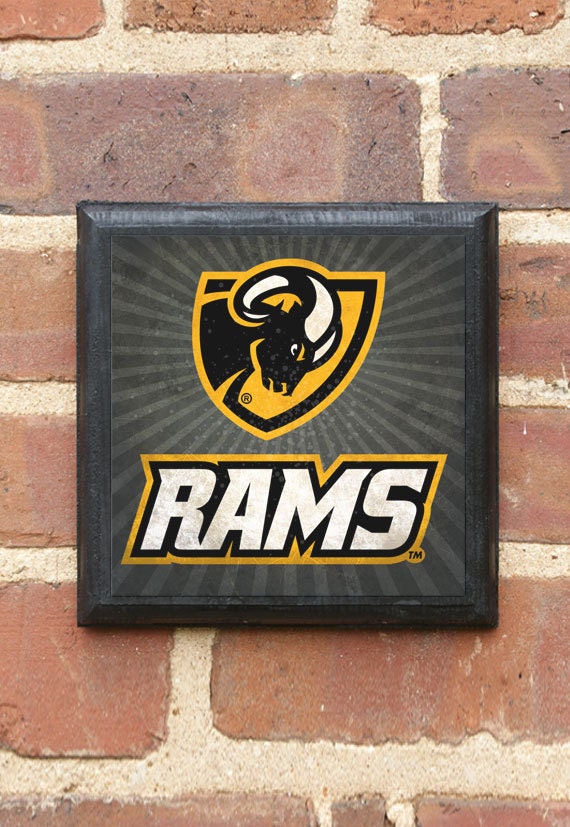 Virginia Commonwealth Rowdy Rams Shield Wall Art Sign Plaque, Gift Present, Home Decor, Vintage Style, Rodney Richmond Vcu Classic
