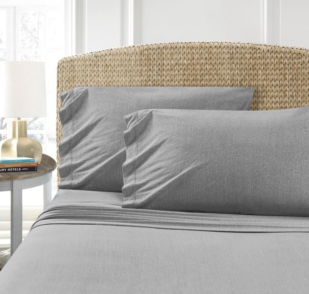 MHF Home 2-Pack Gray Standard Cotton Blend Pillow Case | M484445