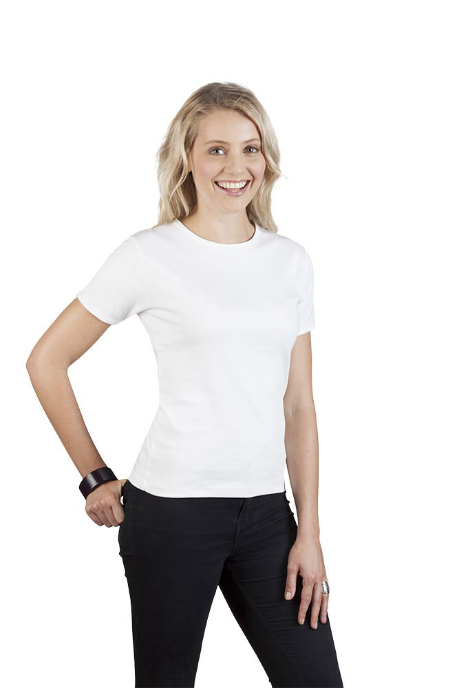 Interlock T-Shirt Damen, Weiß, L
