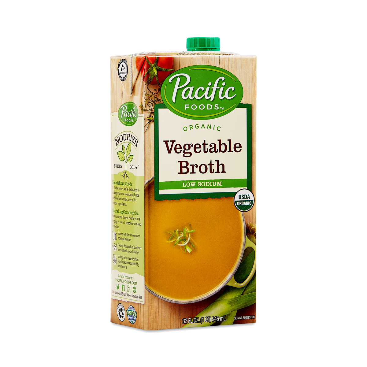 Pacific Foods Organic Low Sodium Vegetable Broth 32 fl oz carton