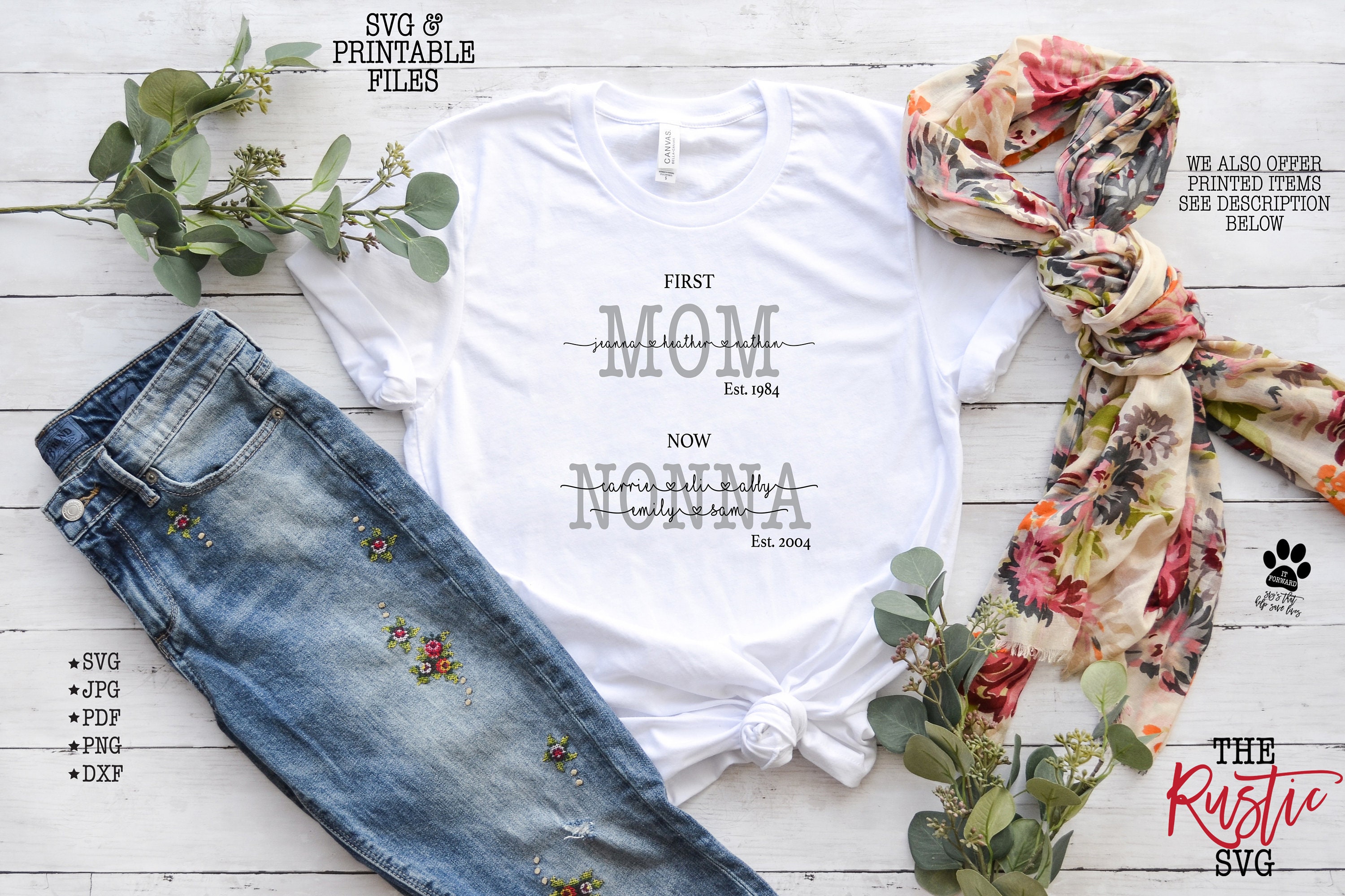 First Mom Now Nonna, Nonna Shirt With Kids Names, Names Sign, Svg, Mother's Day Gift, Svg Files, Svg, Cricut, Silhouette, 014