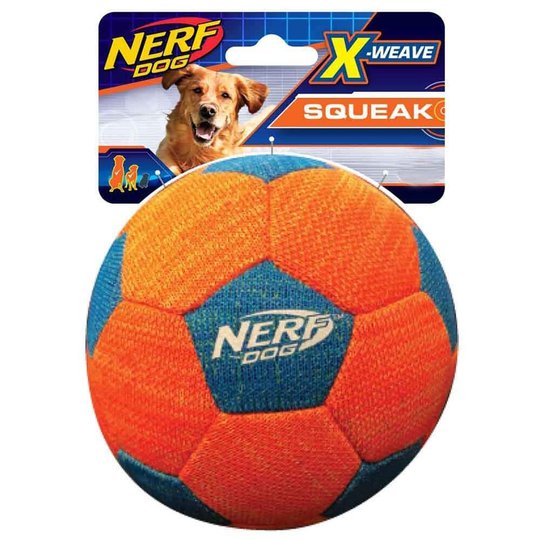 NERF Dog Foam X-weave Squeak Fotboll Orange Blå