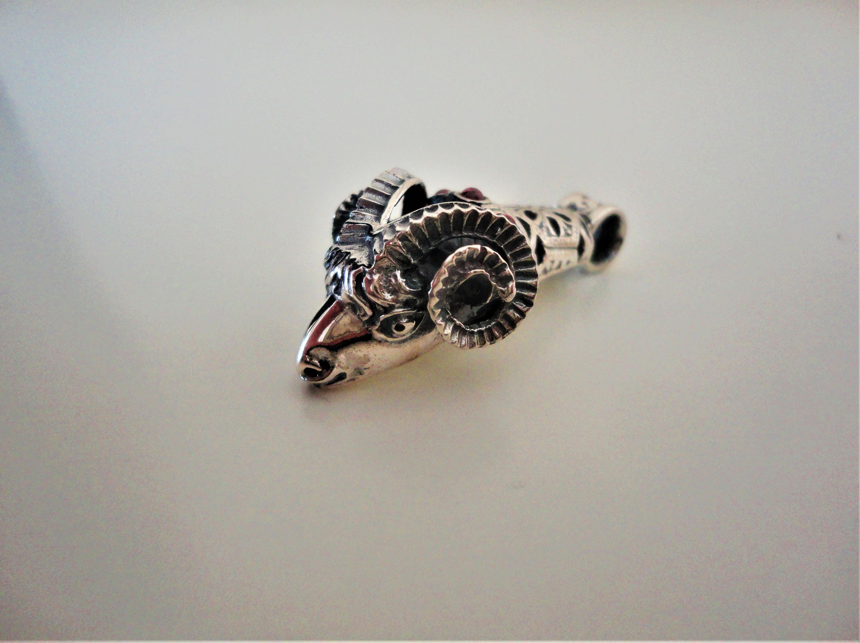 Ram Head 925 Necklace Pendant. Personalized. Sterling Silver. Ancient Greek. Handmade Handcrafted Animal Jewel. Fine Jewellery. Greece