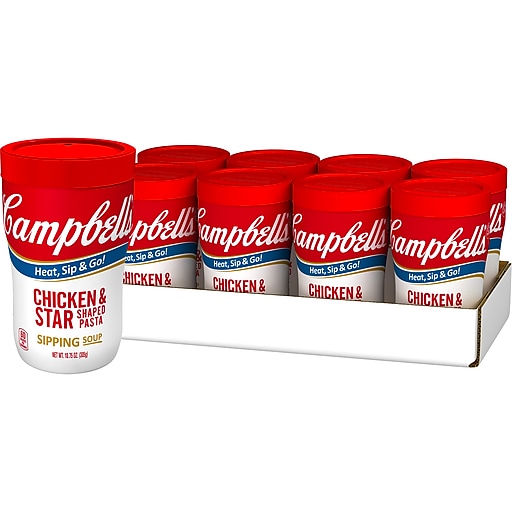 Campbell's On The Go Chicken & Star Shaped Pasta Soup, 10.75 Oz., 8/Pack (15076)