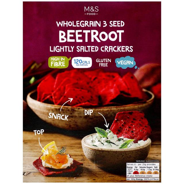 M&S Wholegrain 3 Seed Beetroot Crackers