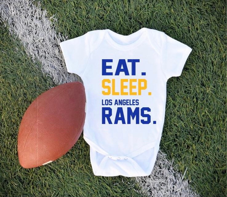 Eat Sleep Rams Baby Bodysuit, Los Angeles Football, Gift
