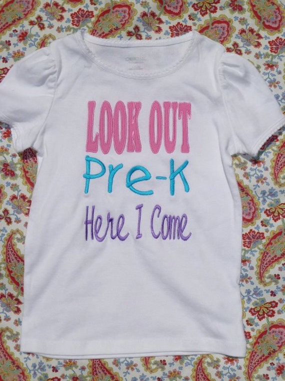 Personalized Look Out | School Here I Come Year Applique Shirt Or Bodysuit Girl Boy