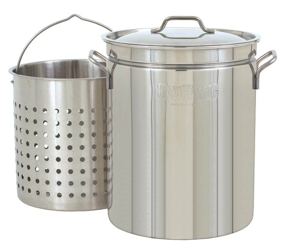 Bayou Classic 44-Quart Stainless Steel Stock Pot Basket(s) Included | 1144