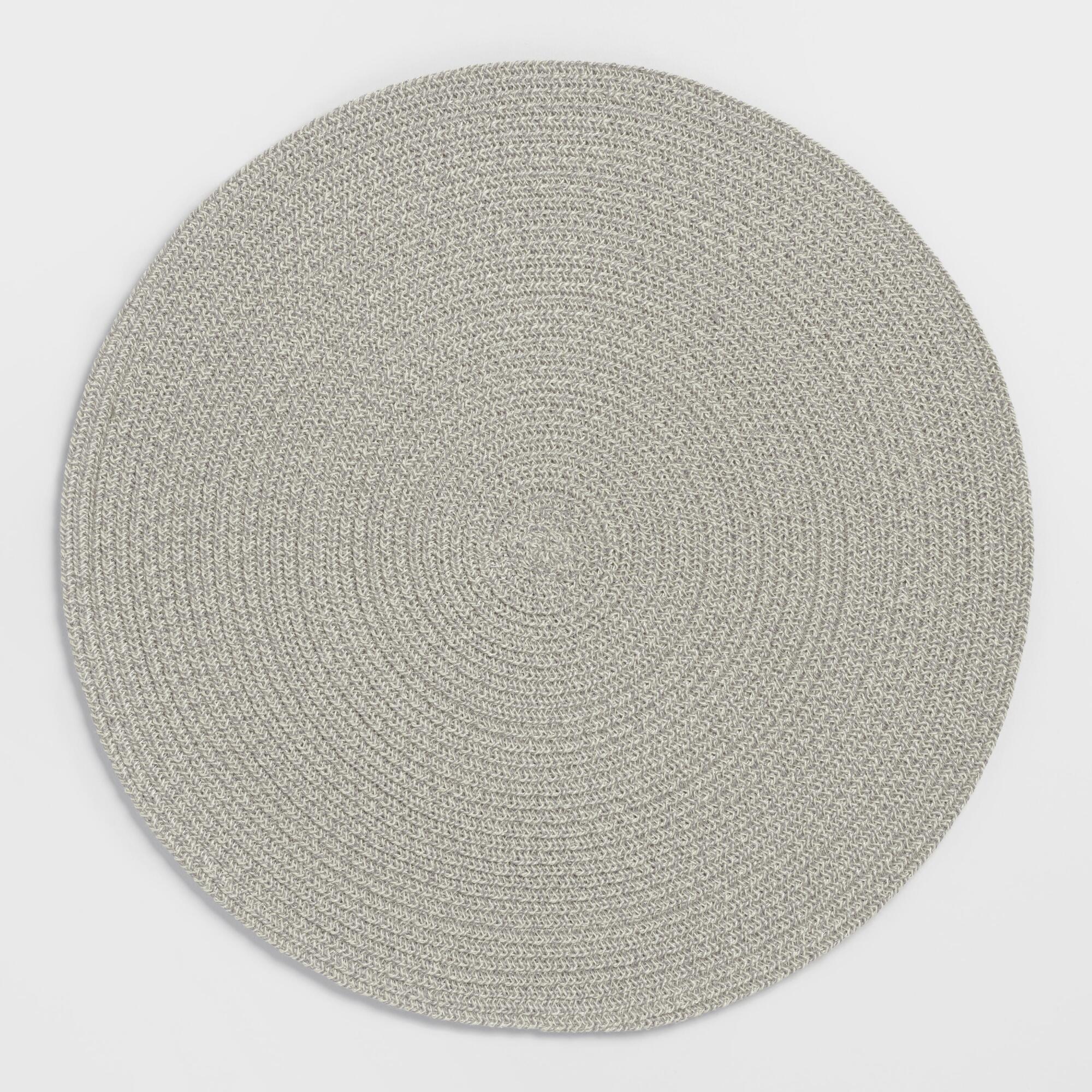 Round Gray Braided Placemats Set of 4 - Cotton by World Market