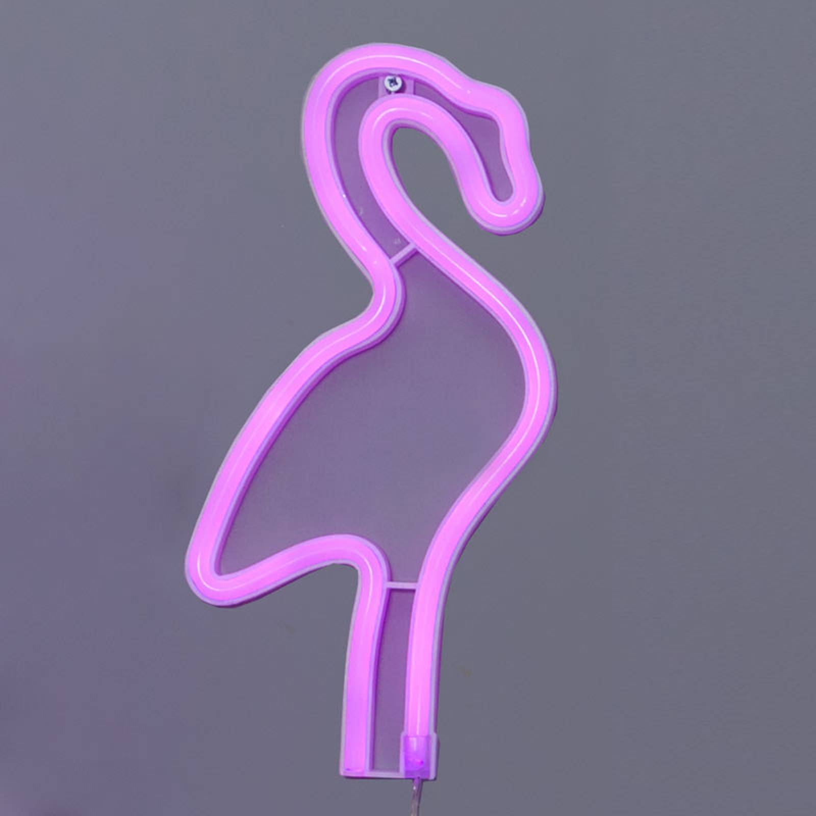 Neonlight Flamingo -LED-koristevalo ajastimella