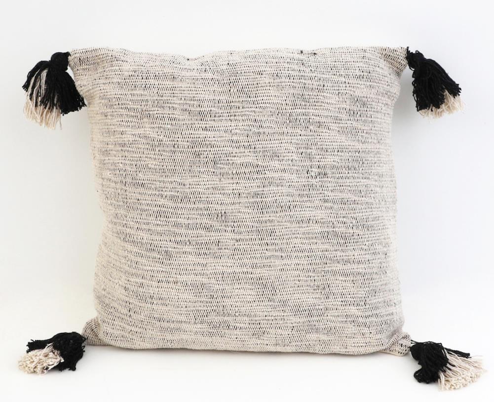 Decor Therapy Thro by Marlo Lorenz 20-in x 20-in Jet Black Woven Cotton Blend Indoor Decorative Pillow Polyester | TH022473002E