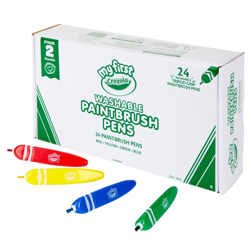 Crayola 24-Pack Nylon- Polyester Blend Flat Multiple Sizes Paint Brush Set | BIN818124