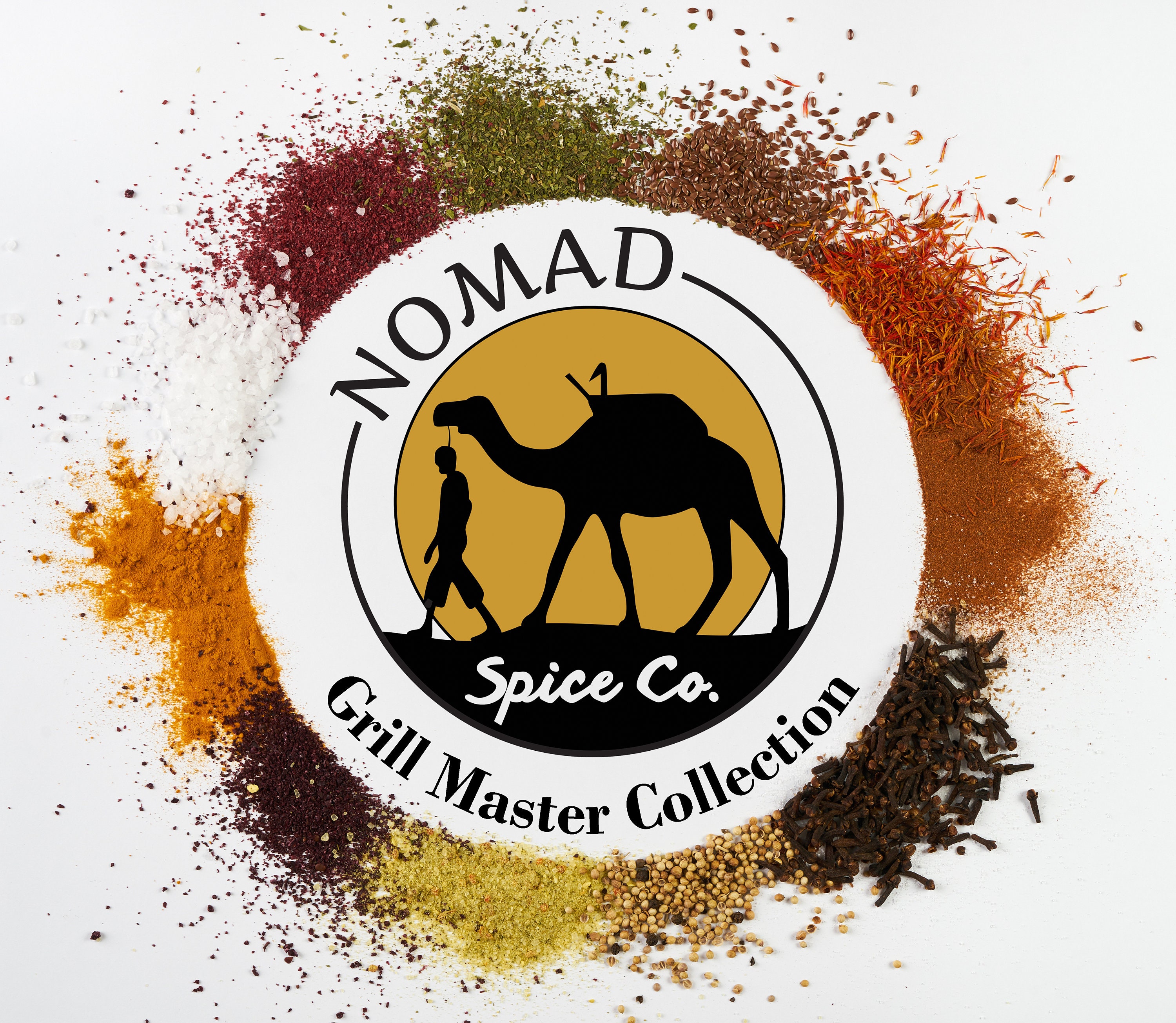 Grill Master Collection - Bulgolgi, Chermoula, Coffee Chili Rub, Cuban Style Mojo, Cimichurri, & Suya Blends Gift Set, Nomad Spice Co