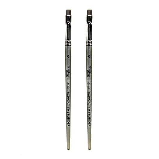 Robert Simmons Titanium Brushes Short Handle Single Stock 8 chisel blender TT62 [Pack of 2] (PK2-225062008)