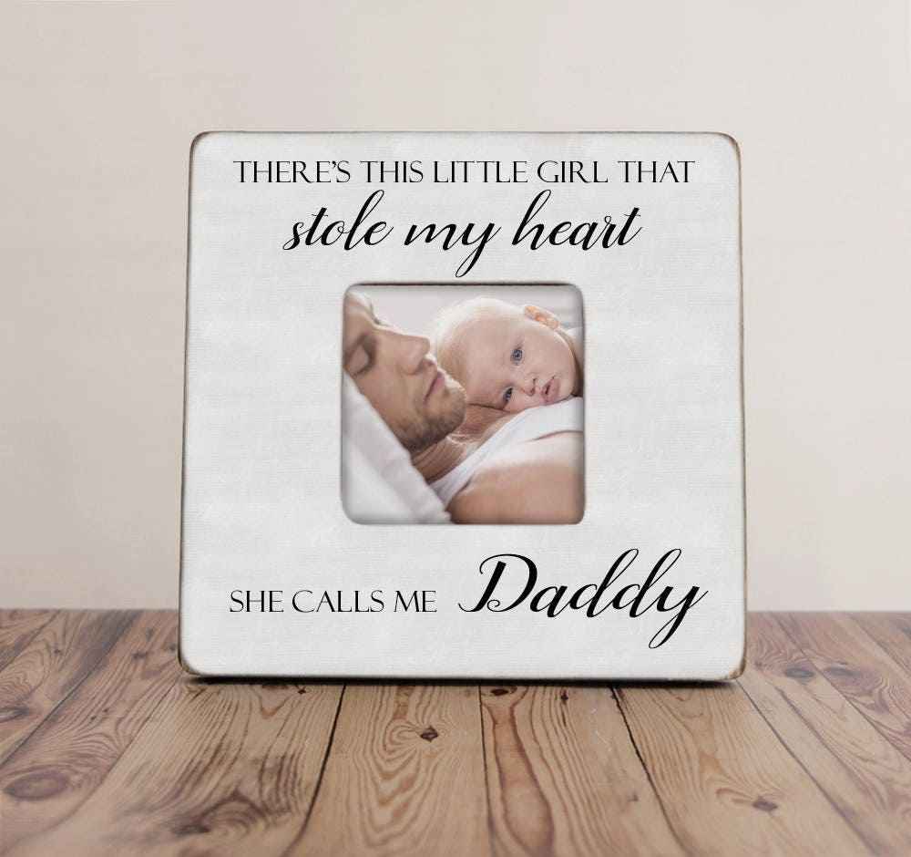 Gift For Dad, There's This Little Girl That Stole My Heart Picture Frame, Personalized New Dad Gift, Father Daughter Frame