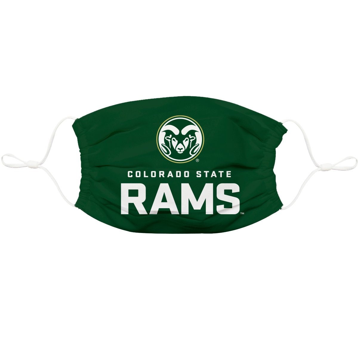 Colorado State Rams Csu Vive La Fete Single Logo Game Day Collegiate Green Face Cover Mask Reusable Washable