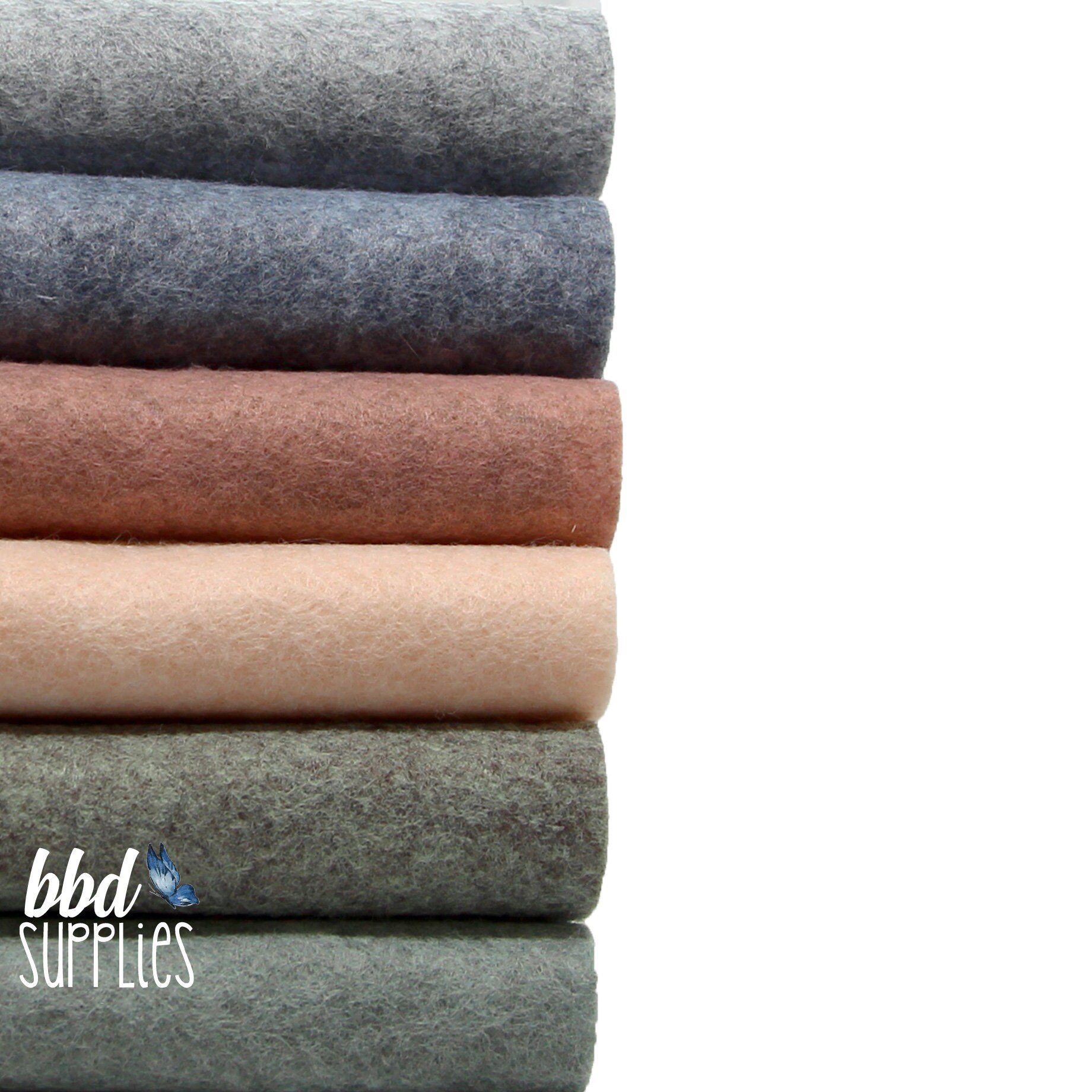 Wool Blend Felt Sheets Collection | Heathers Colors 6 Sheets You Choose Size