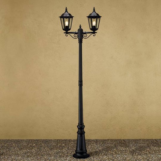Firenze-lyhtypylväs, 2-lamppuinen, musta
