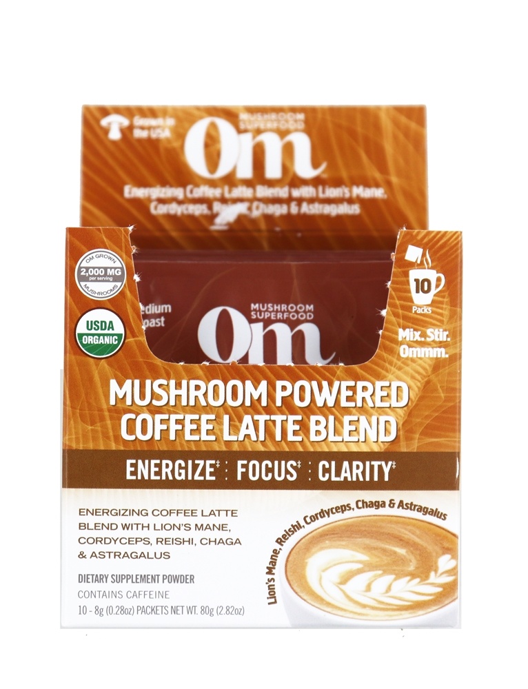 Om - Mushroom Blend Drink Mix Coffee Latte - 10 Packet(s)