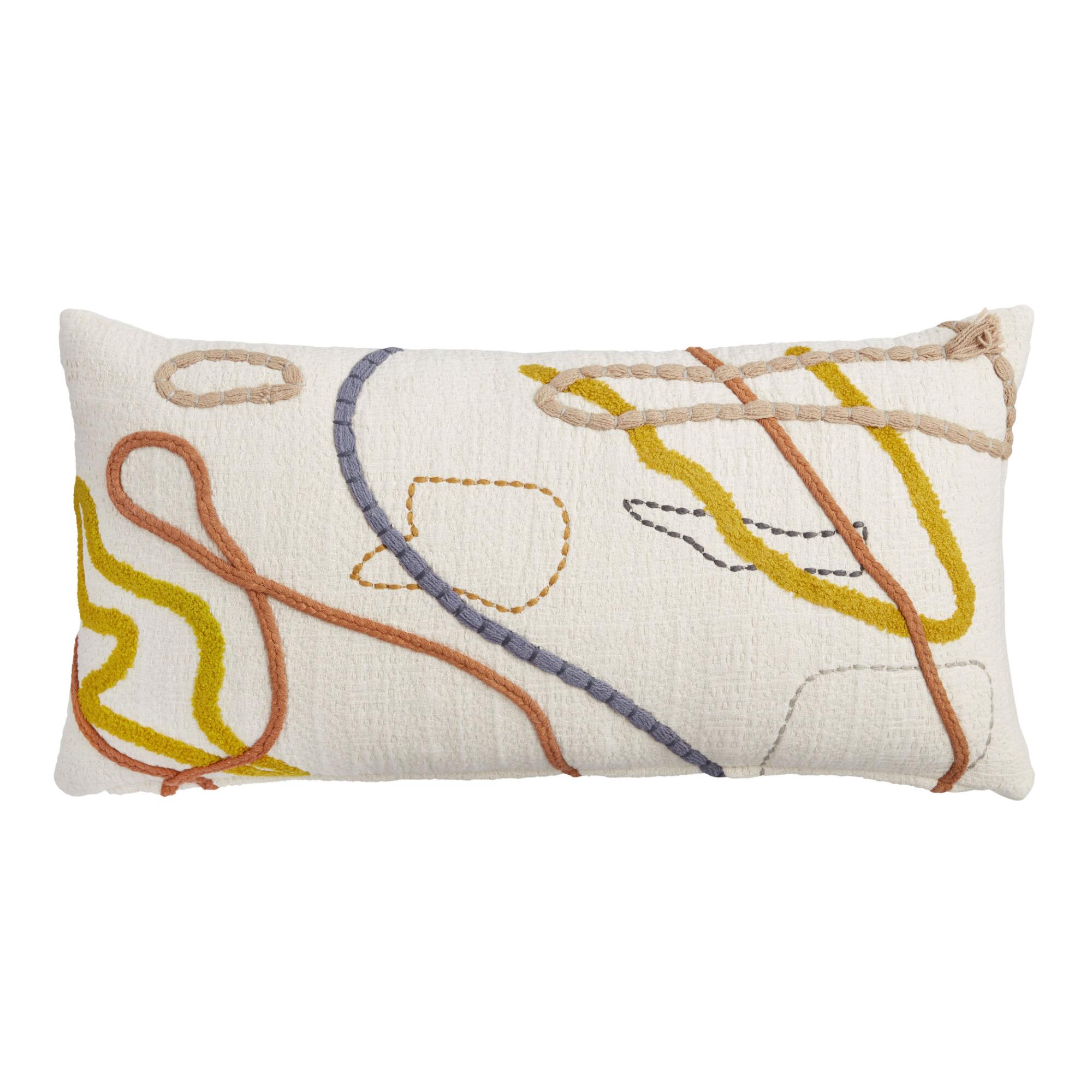 Abstract Contoured Line Lumbar Pillow by World Market
