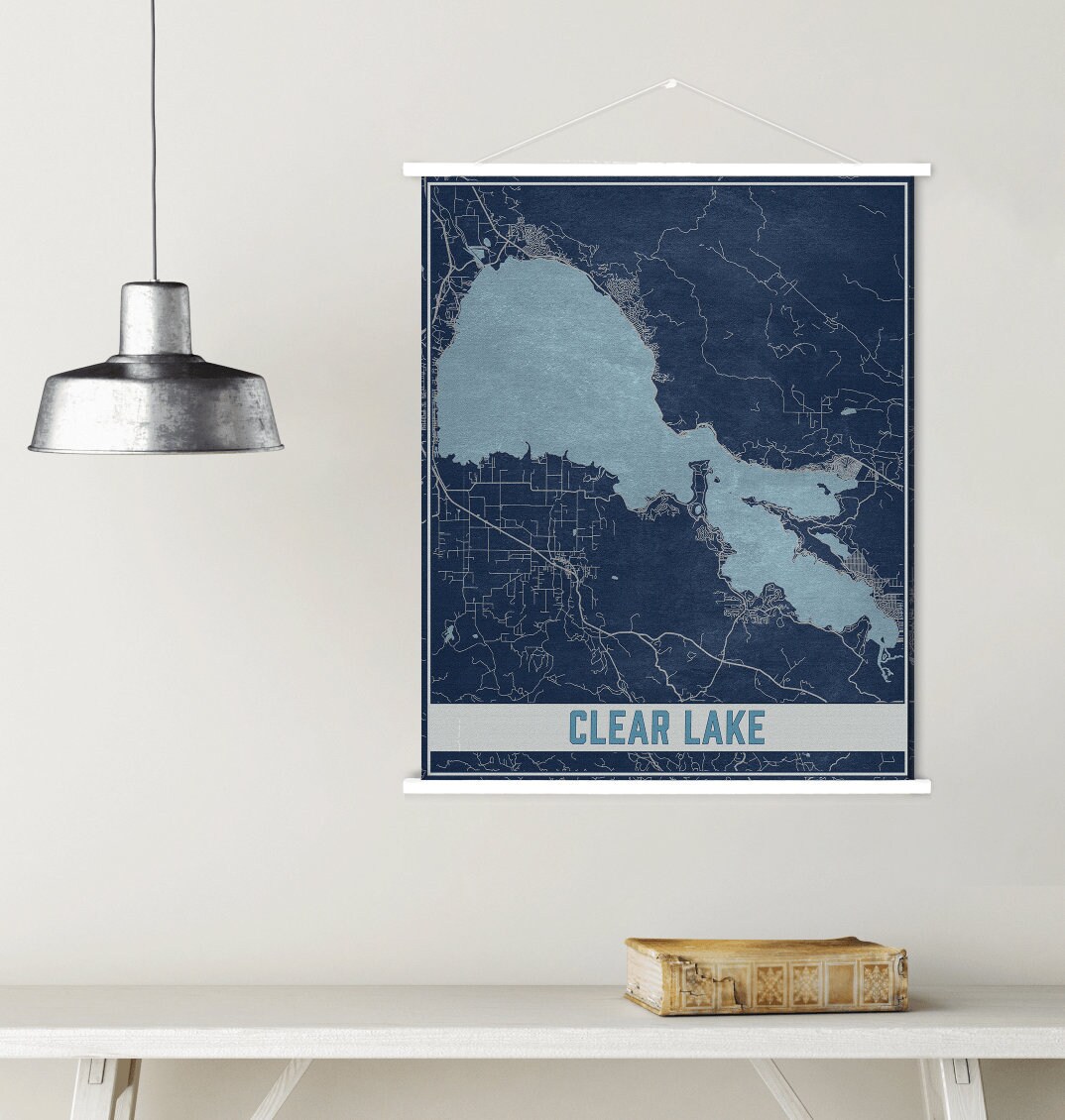 Clear Lake California Map Print | Magnetic Poster Frame Printed Marketplace