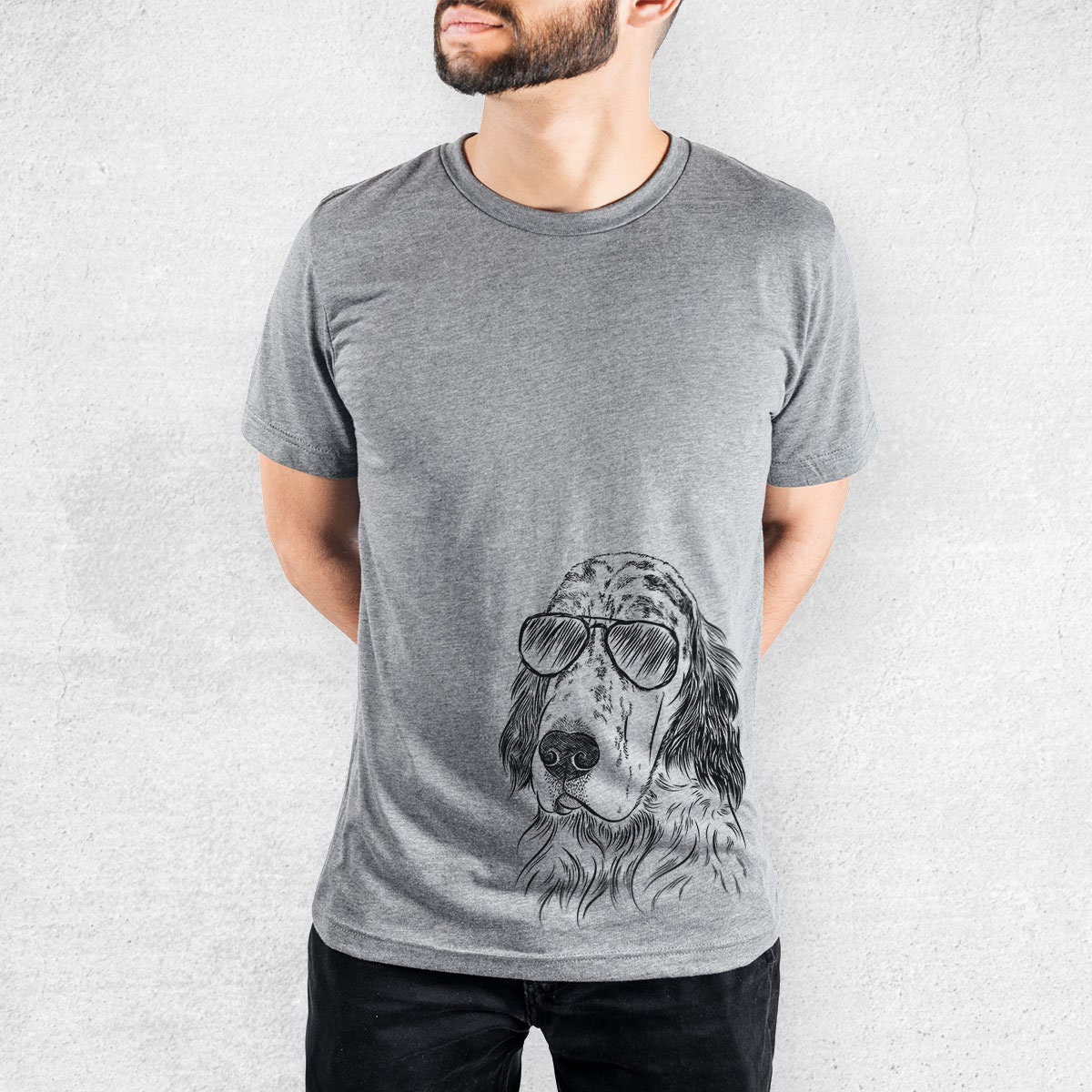 Hutch The English Setter - Tri-Blend Unisex Crew Grey Dog Lover Gift