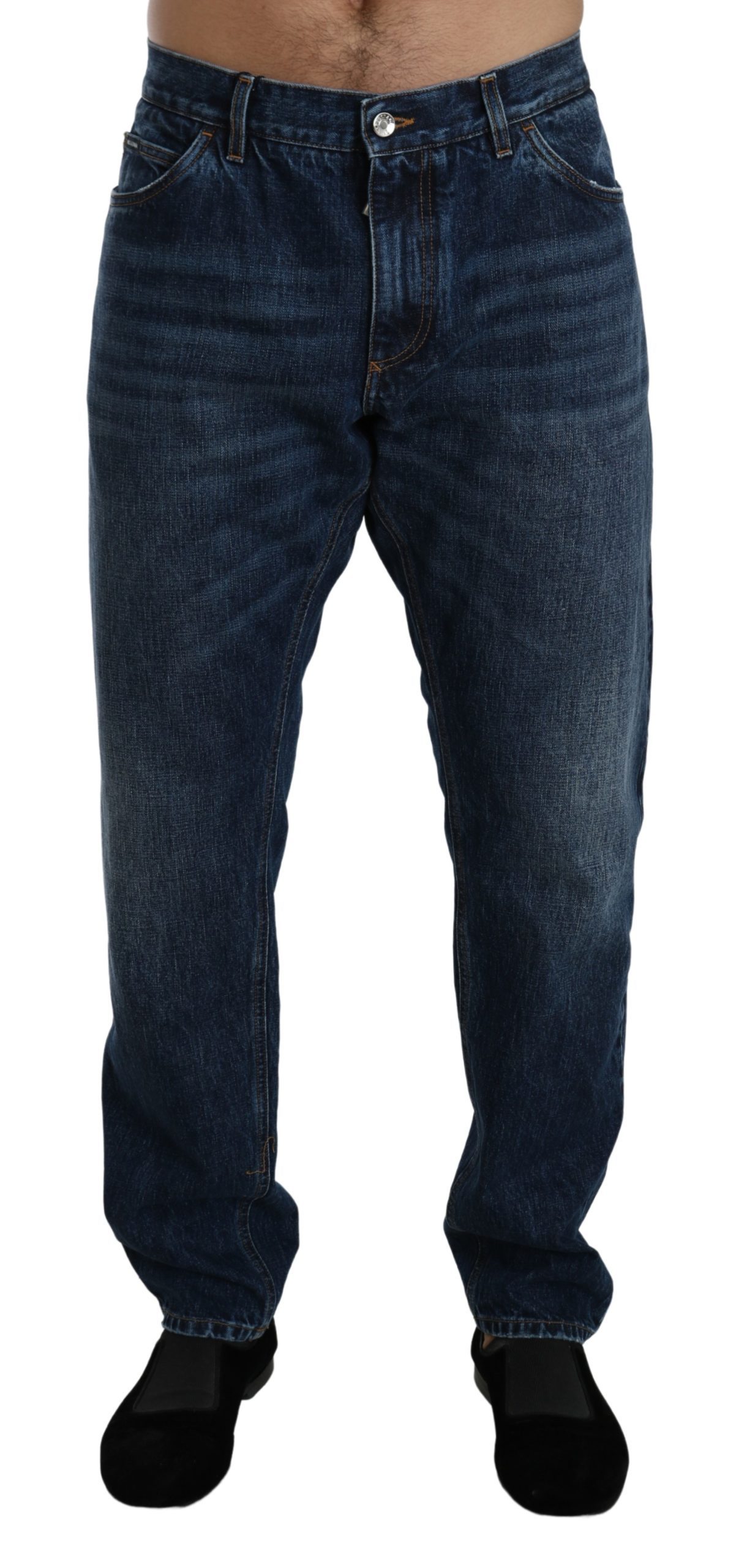 Dolce & Gabbana Men's Washed Slim Fit Denim Cotton Jeans Blue PAN71412 - IT56 | XXL
