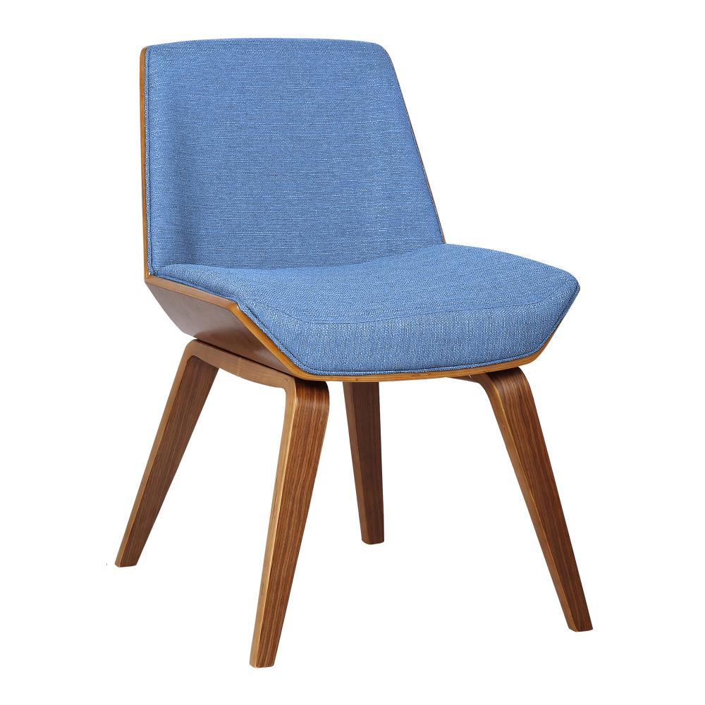 Armen Living Agi Contemporary/Modern Polyester/Polyester Blend Upholstered Dining Side Chair (Wood Frame) in Blue | LCAGSIBLUE