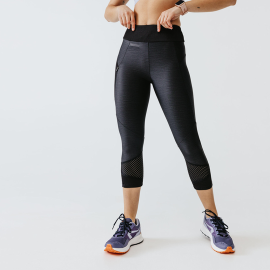 Women's Breathable Short Running Leggings Dry+ Feel – Black