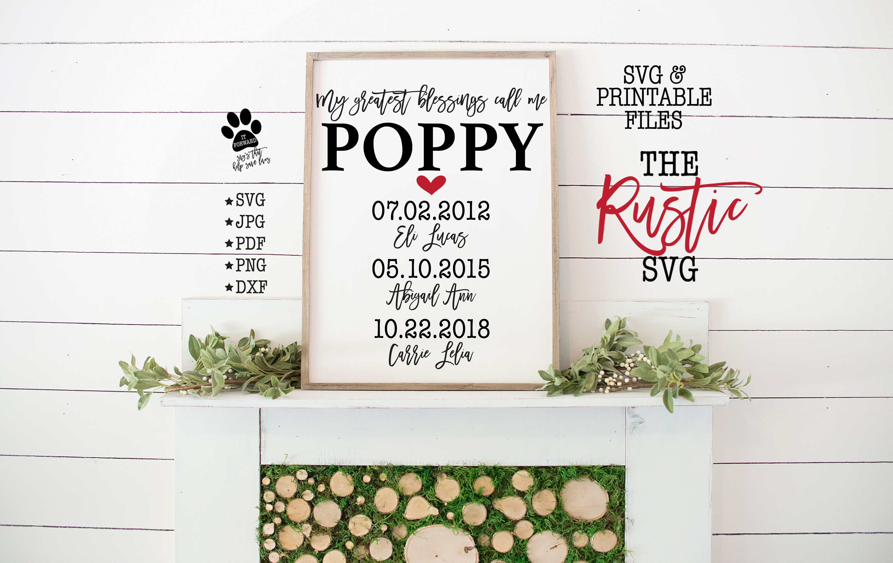 My Greatest Blessings Call Me Poppy, Children's Names, Dad Svg, Name Sign, Blessings, Father's Day Gift, Svg, Cricut, Silhouette, 002