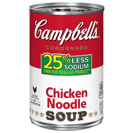Campbell's Condensed 25% Less Sodium Chicken Noodle Soup - 10.75 Ounces