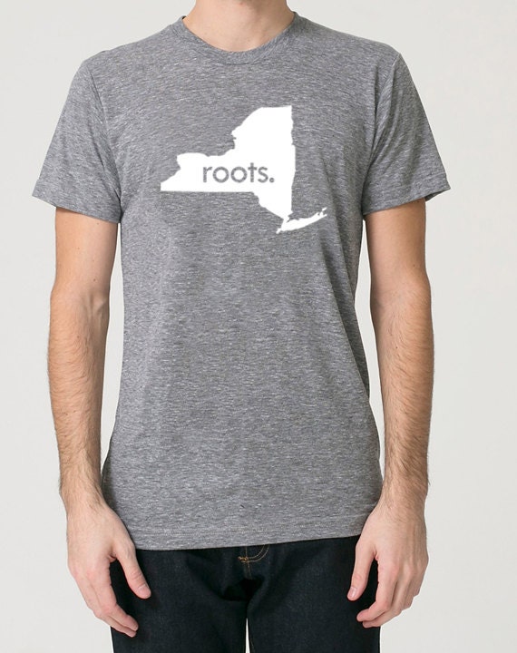 New York Ny Roots Tri Blend Home State Track T-Shirt - Unisex Tee Shirts Size S M L Xl