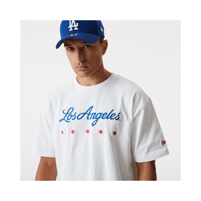 New Era MLB Los Angeles Dodgers Heritage Oversized T-Shirt White Size: