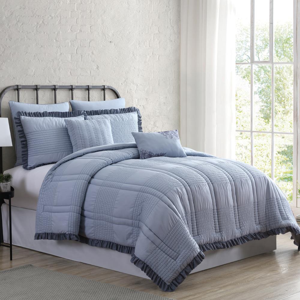 Amrapur Overseas Seersucker comforter set Multi Multi Reversible Queen Comforter (Blend with Polyester Fill) | 3MLTICSE-CSW-QN